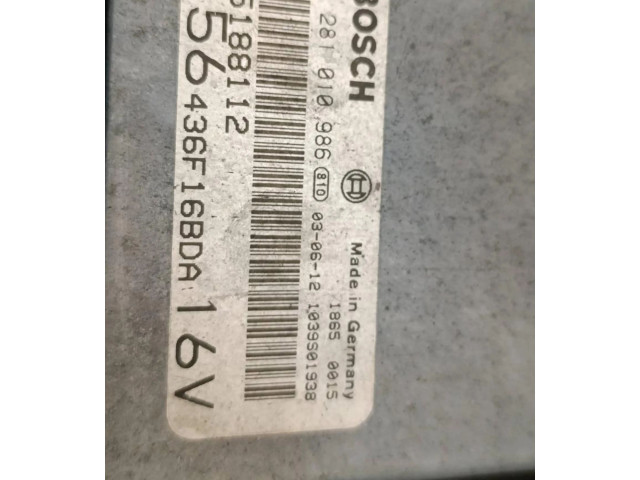 Блок управления двигателем Блок управления 0281010986 Alfa Romeo 166