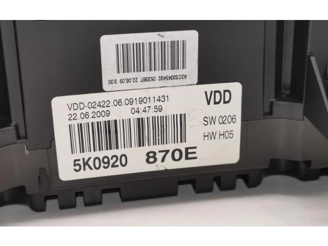 Панель приборов 5K0920870E Volkswagen Golf VI