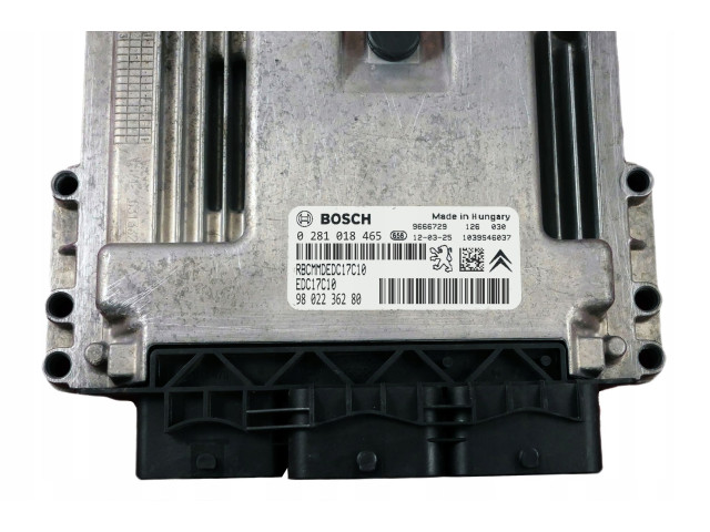 Řídící jednotka 9802236280, 0281018465   Citroen C3 Pluriel 2012