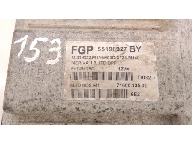 Блок управления двигателя 55198927BY, 7160013502   Opel Meriva A