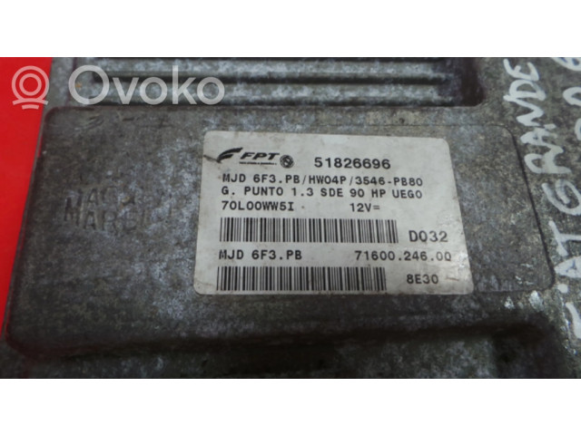 Блок управления двигателя 51826696 Fiat Grande Punto