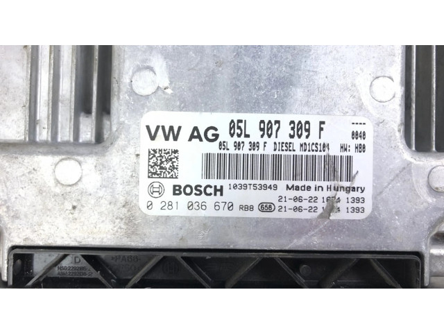 Блок управления двигателя 0281036670, 05L907309F Volkswagen Transporter - Caravelle T6