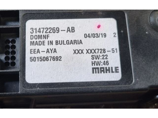 Блок управления кондиционера воздуха / климата/ печки (в салоне) Volvo XC60 2017 - года 31472269