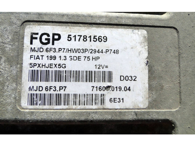 Řídící jednotka 51781569, 5PXHJEX5G Fiat Punto (199) 4330