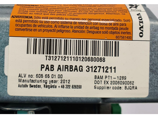 Подушка безопасности пассажира 31271211 Volvo V70