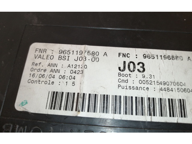 Блок предохранителей 9651197580, 9651196880   Peugeot 307    