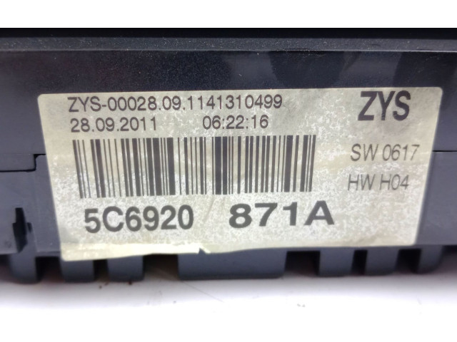 Спидометр (приборный щиток)    5C6920871A   Volkswagen Jetta VI