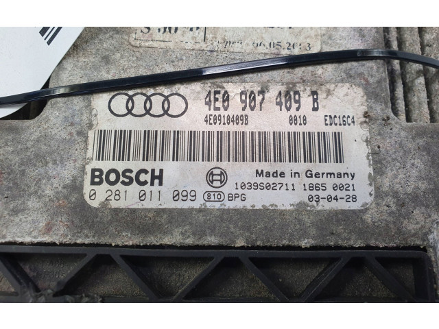 Блок управления двигателем Блок управления 4E0907409B   Audi A8 S8 D3 4E