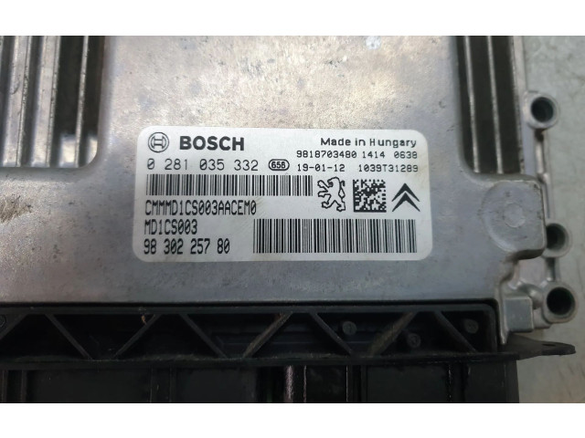 Блок управления двигателя 9830225780, 0281035332 Citroen C3 Aircross