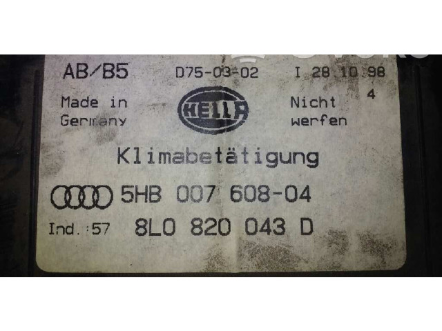 Блок управления климат-контролем 8L0820043D Audi A3 S3 8L