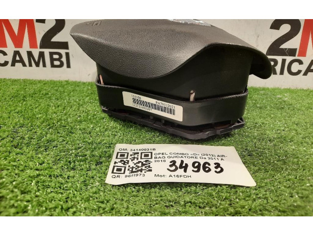 Подушка безопасности водителя 34140831B, 34140831B Opel Combo D