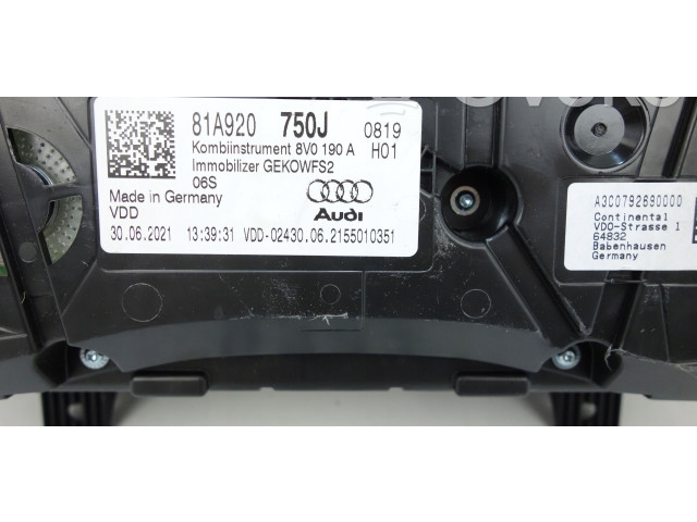 Панель приборов 81A920750J, 81A920750J Audi Q2 -