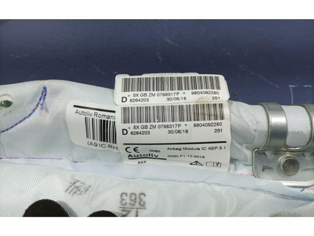 Боковая подушка безопасности 9804092280, 9804092280   Peugeot 2008 I