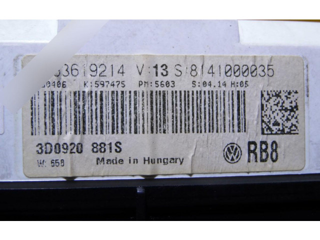 Панель приборов 3D0920881S   Volkswagen Phaeton       