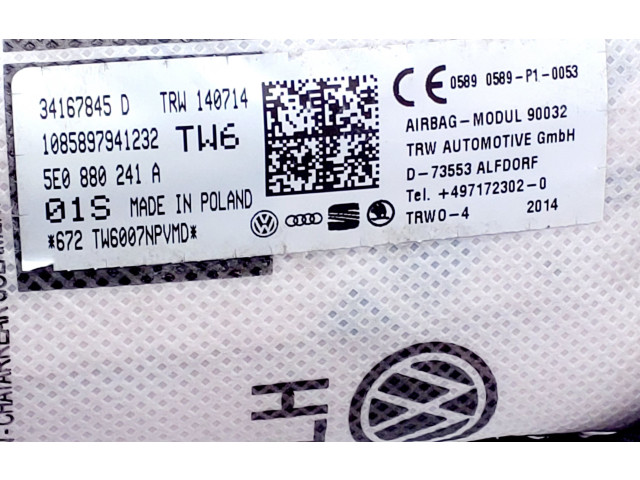 Подушка безопасности в сиденье 5E0880241A Skoda Octavia Mk3 (5E)