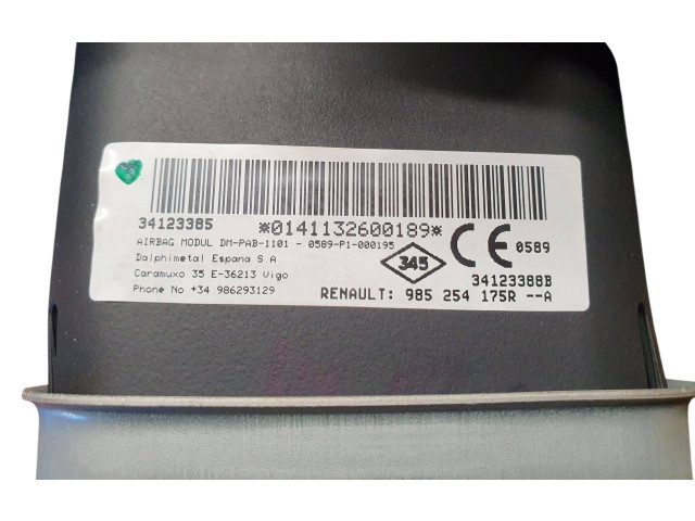 Подушка безопасности пассажира 985254175R, 0141132600189   Dacia Sandero II