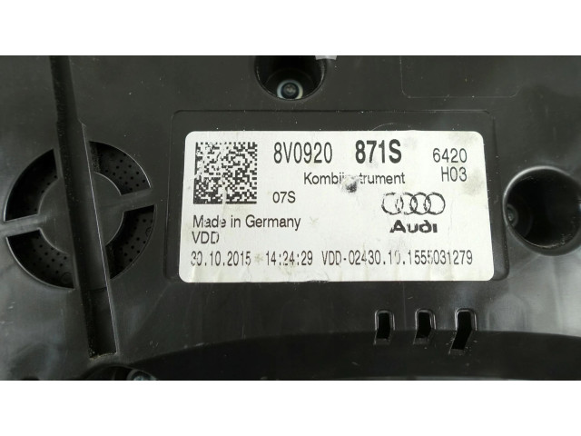 Панель приборов 8V0920871S, W1753 Audi A3 S3 8V