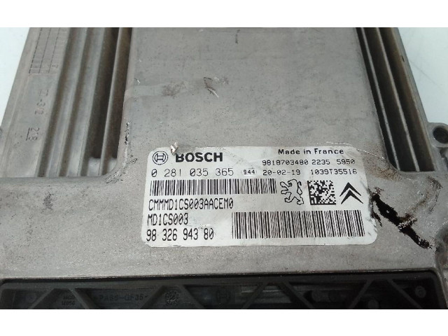 Блок управления двигателя 9832694380 Opel Combo E