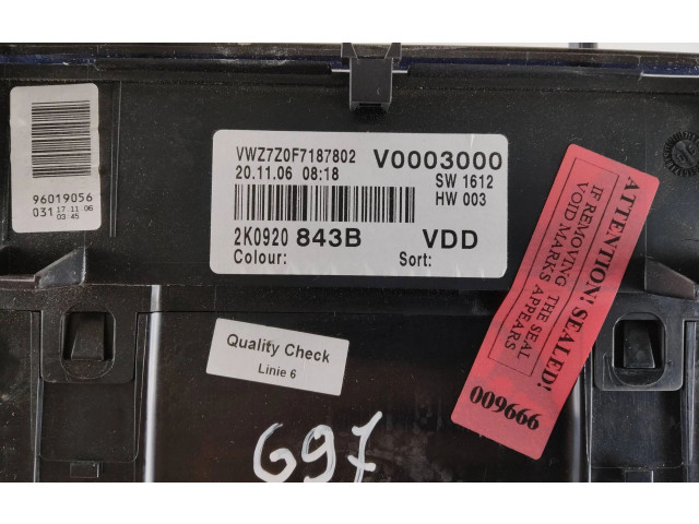 Панель приборов 2K0920843B Volkswagen Caddy