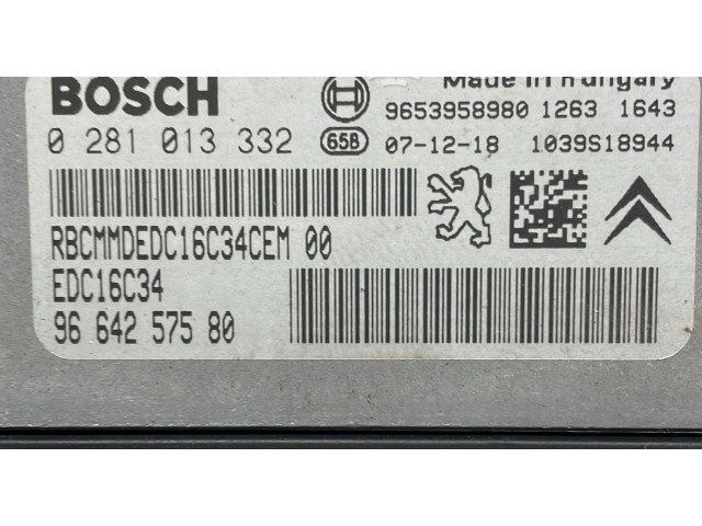 Řídící jednotka 0281013332, 0281013332 Peugeot 307 2007