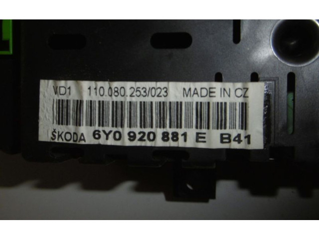 Панель приборов 6Y0920881E, 6Y0920881E Skoda Fabia Mk1 (6Y)