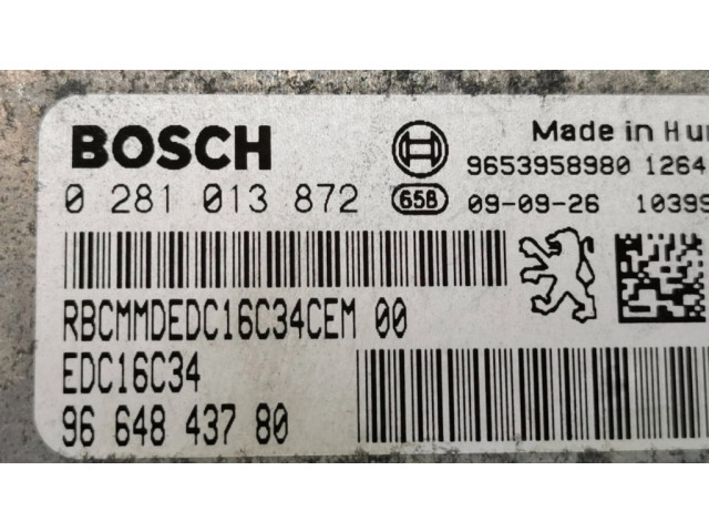 Řídící jednotka 9664843780, 0281013872   Citroen Berlingo 2009