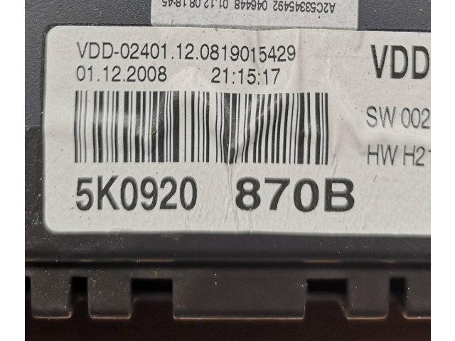 Панель приборов 5K0920870B, 0819015429 Volkswagen Golf VI