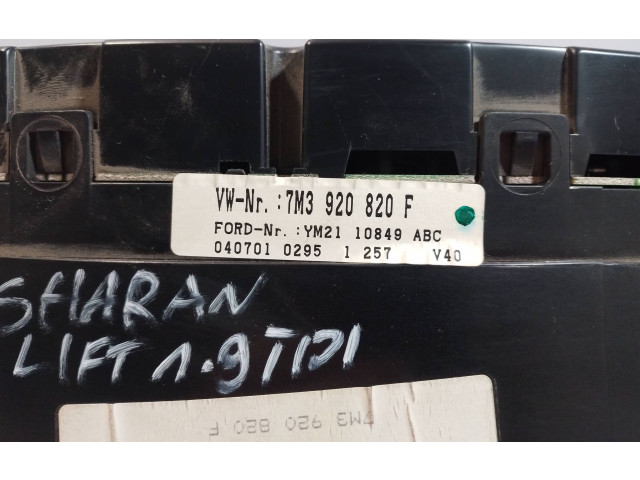 Přístrojová deska Volkswagen Sharan 2002 7M3920820F, YM2110849ABC