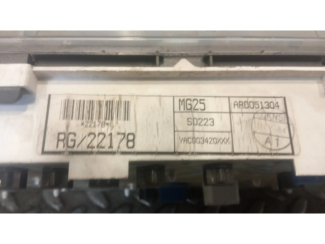 Přístrojová deska MG ZR 2001 YAC003420XXX, AR0051304