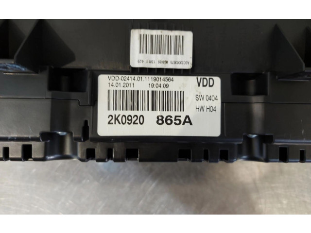 Přístrojová deska Volkswagen Caddy 2012 2K0920865A