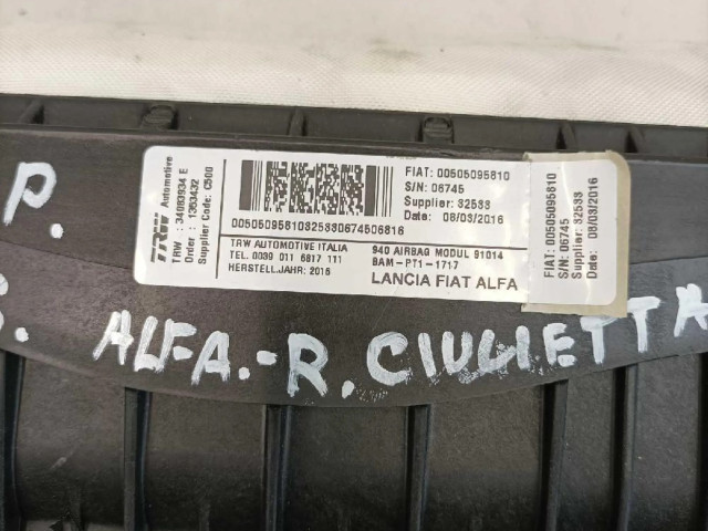 Подушка безопасности пассажира 34083934E, 00505095810 Alfa Romeo Giulietta