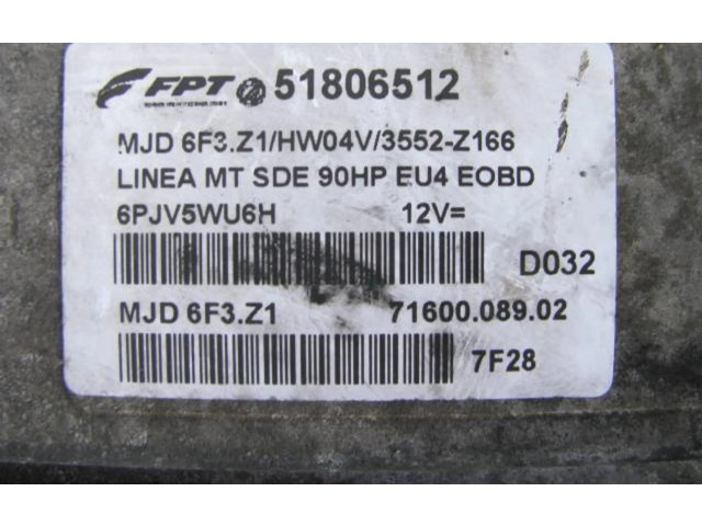 Комплект блоков управления 51806512, MJD6F3.Z1 Fiat Linea