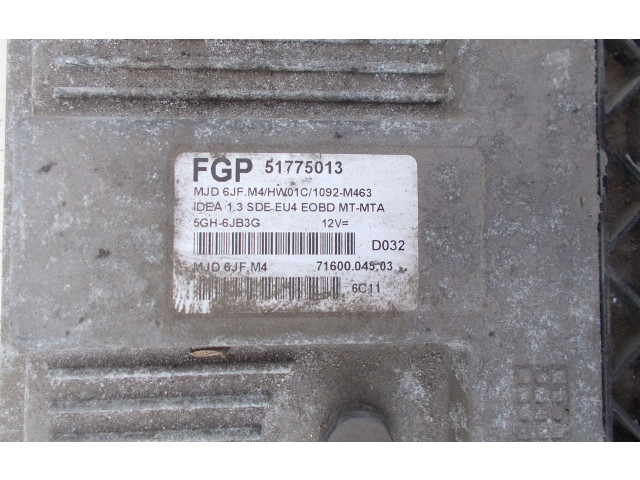 Блок управления двигателя 51775013, 13JTD Fiat Idea