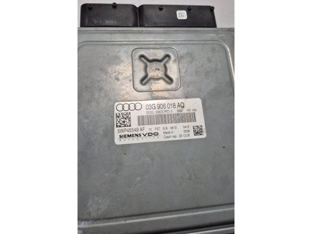 Блок управления двигателя 03G906018AQ, 5WP45549AF Audi A3 S3 A3 Sportback 8P