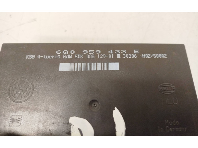 Блок комфорта 6Q0959433E, 5DK00812901 Skoda Fabia Mk1 (6Y)