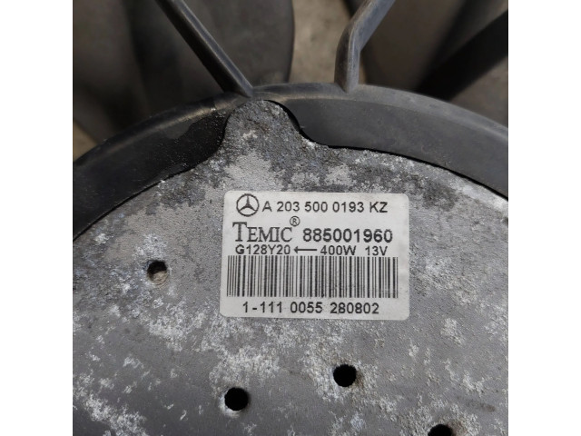 Вентилятор радиатора     A2035000193, G128Y20    Mercedes-Benz C W203 1.8