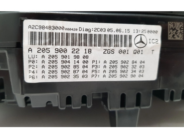 Přístrojová deska Mercedes-Benz C W205 2015 A2059002218, A2059041400