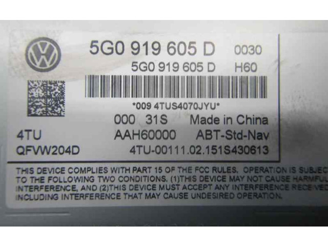 Экран дисплея вверх 5G0919605D, 5G0919605D   Volkswagen Golf SportWagen       