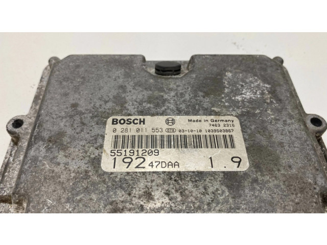 Řídící jednotka 55191209, 0281011553 Fiat Stilo 2003