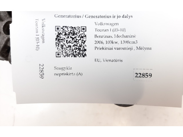 Генератор 03C903023C, TG14C012   Volkswagen Touran I 1.4     