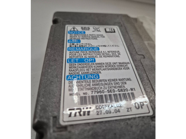 Блок подушек безопасности 77960SEDG820M1, C0Q9KALU2 Honda Accord