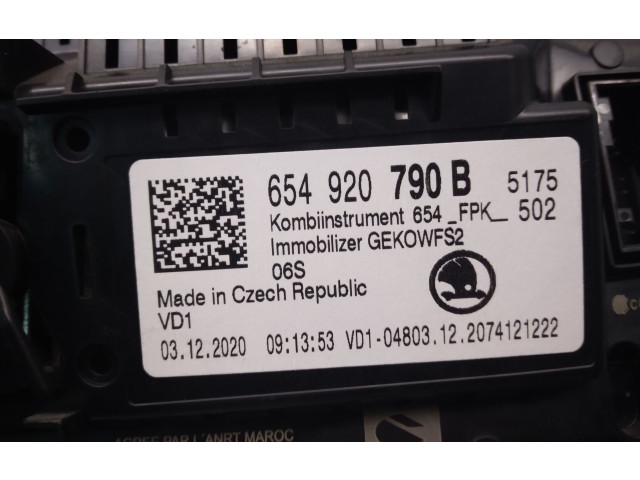 Панель приборов 654920790B   Skoda Kamiq       
