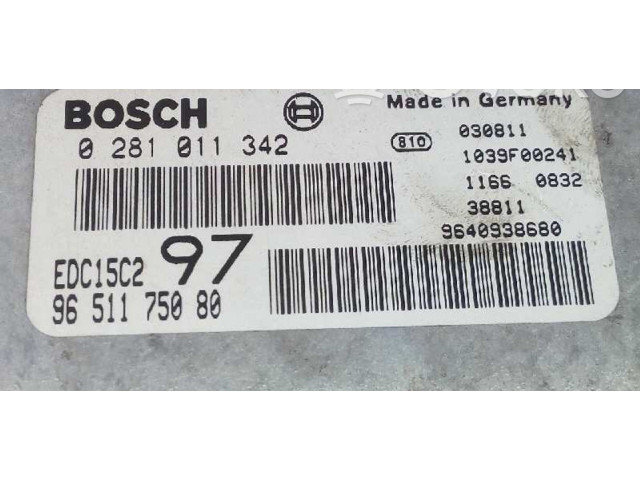 Řídící jednotka 0281011342, 9651175080 Peugeot Expert 2003