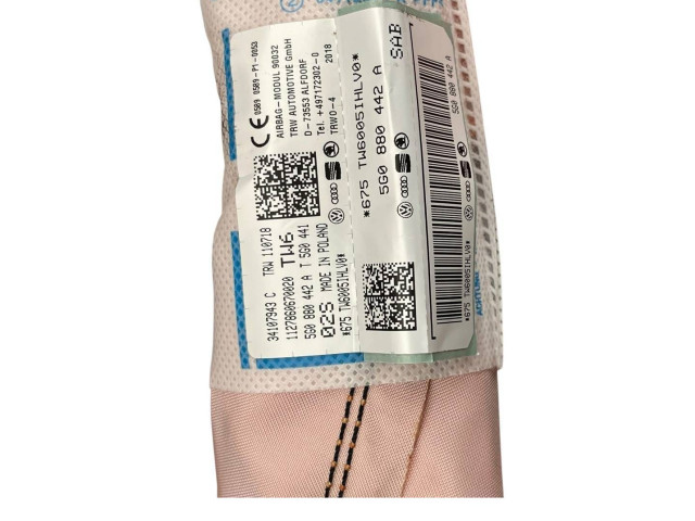 Подушка безопасности в сиденье 5G0880442A, 34107943C Skoda Octavia Mk3 (5E)