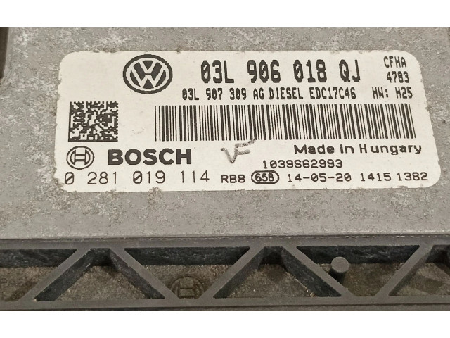 Блок управления двигателя 03L906018QJ, 0281019114 Skoda Yeti (5L)