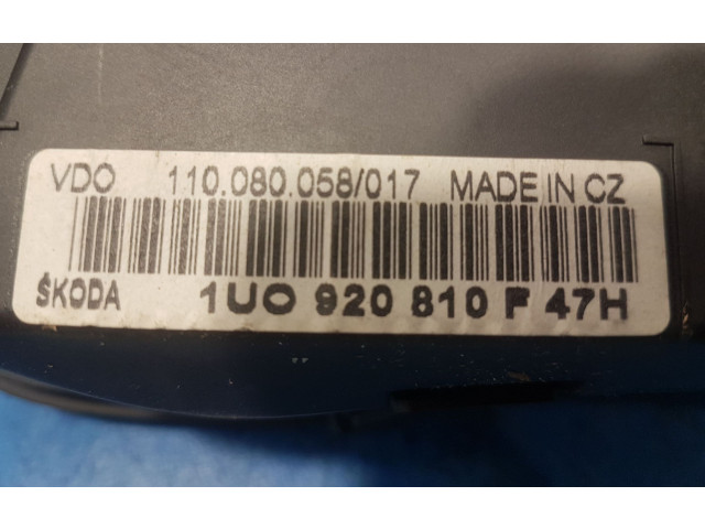 Панель приборов 1UO920810F47H, 1UO920810F47H Skoda Octavia Mk1 (1U)