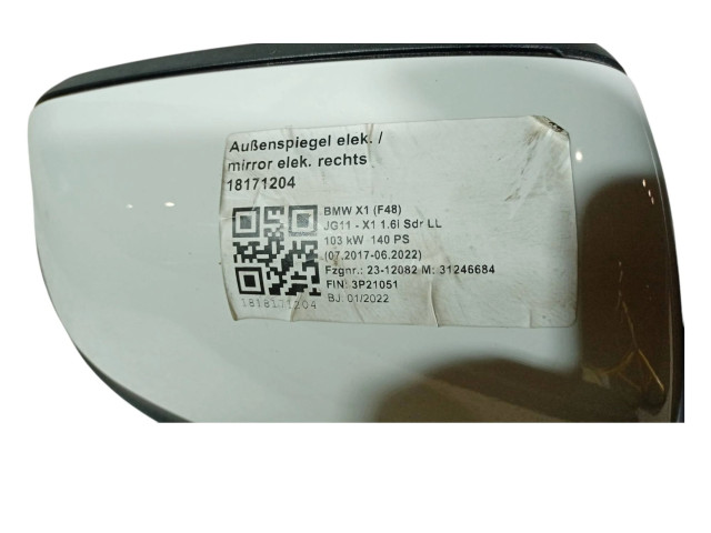 Zpětné zrcátko BMW X1 F48 F49 2019 7459772, 51167459772