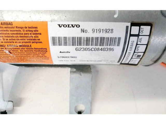Подушка безопасности пассажира 9191928, 570603700g Volvo S60