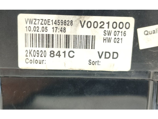 Панель приборов 2K0920841C   Volkswagen Caddy       