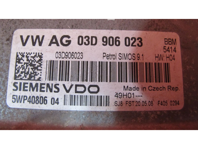 Блок управления двигателя 03D906023   Skoda Fabia Mk2 (5J)